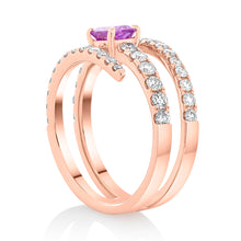 Load image into Gallery viewer, Diamond and Pink Sapphire Coil Ring 2