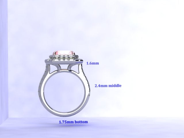 Small Diamond and Mother of Pearl Heart Pendant - Measurements