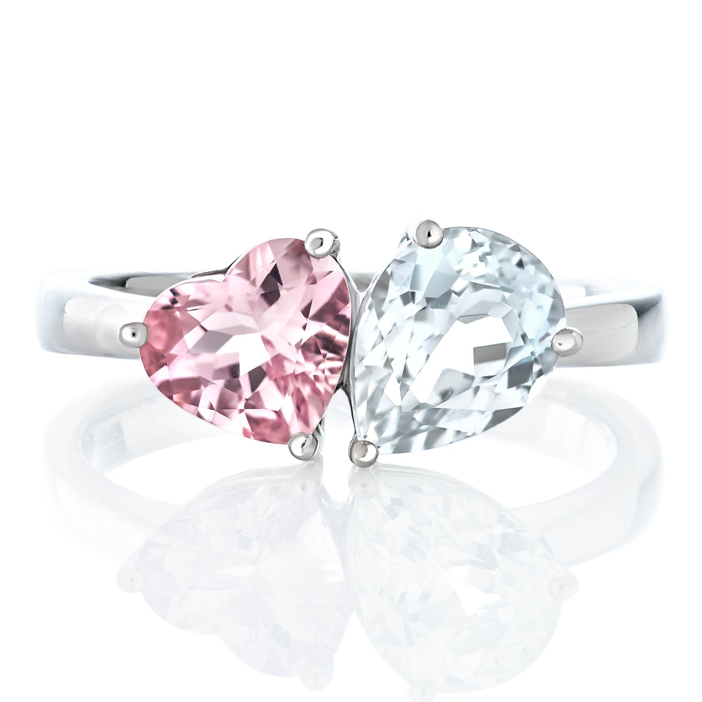 Small Toi Et Moi Morganite and Topaz Ring 3