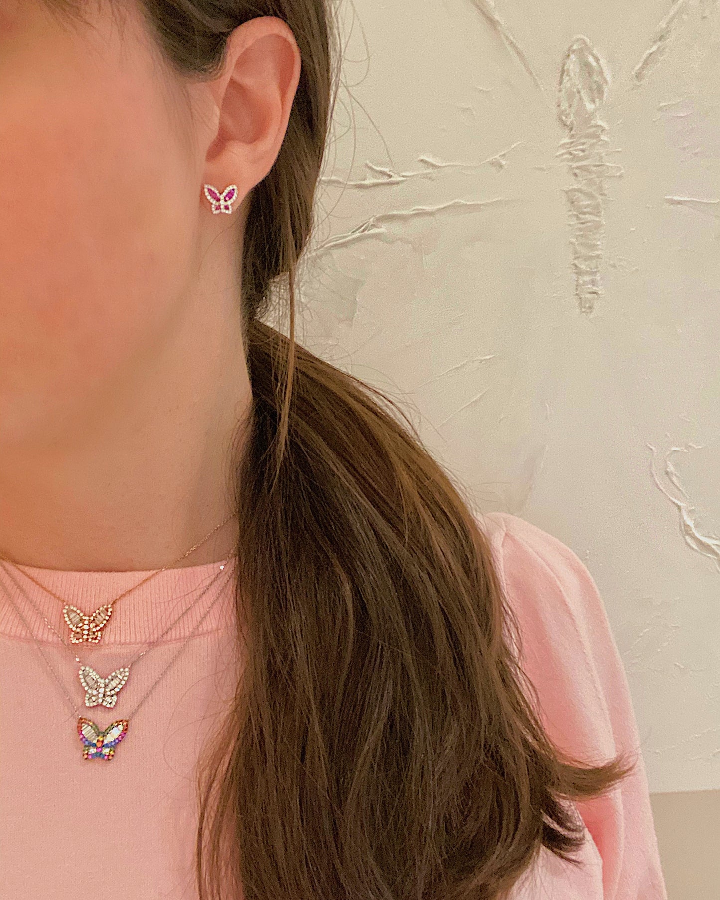 Large Diamond Butterfly Pendant
