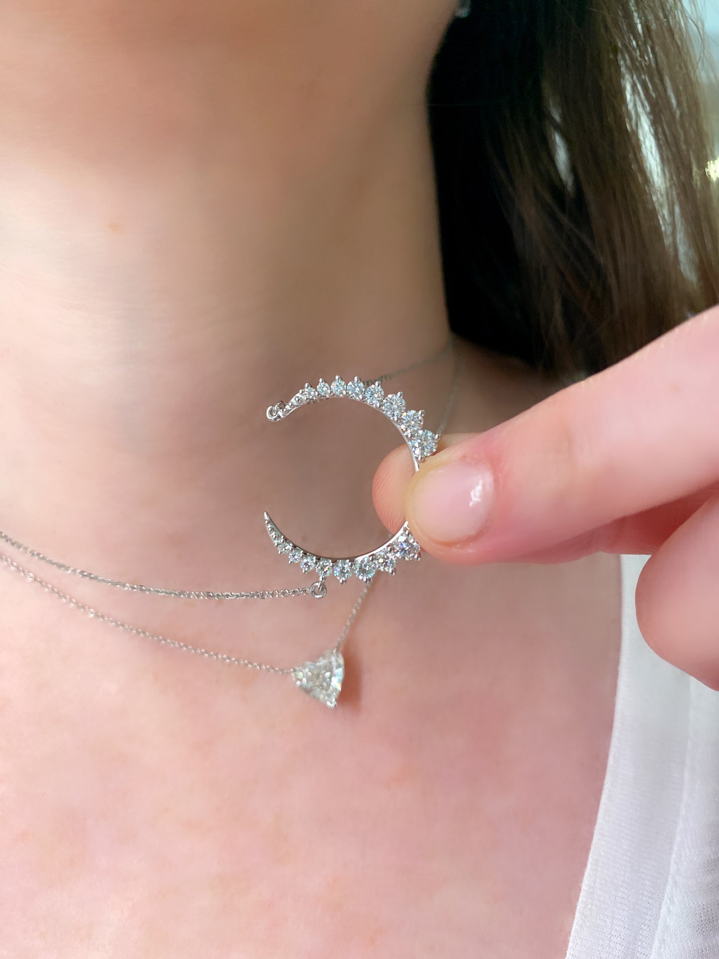 Curved Diamond Crescent Moon 3