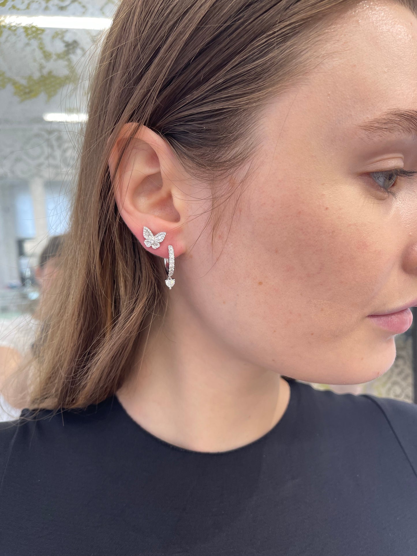 Fancy Shape All Diamond Dangle Earring 4