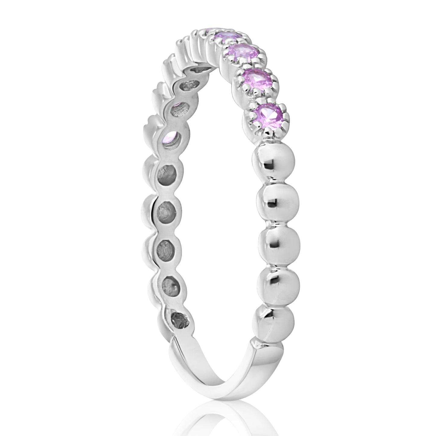 Dainty 2 Pink Sapphire Band - 02