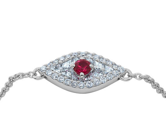 Petite Evil Eye Diamond and Colored Stone Necklace 2