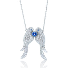Load image into Gallery viewer, Diamond and Sapphire Love Bird Necklace