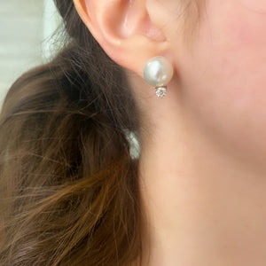 Pearl and Diamond Goddess Earrings 2