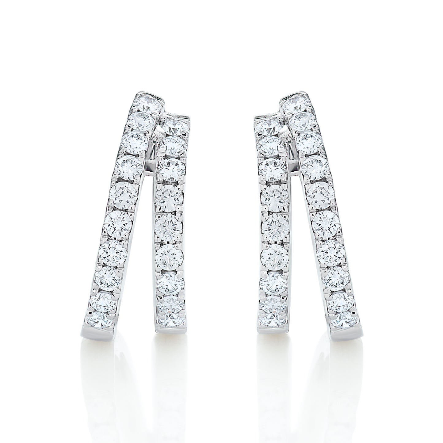 Double Row Huggie Hoops