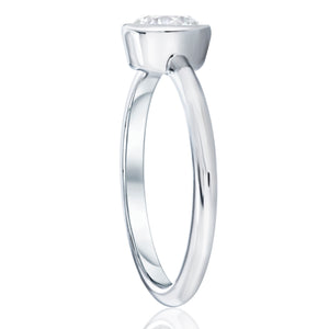 Platinum Bezel Set Round Diamond Engagement Ring 2