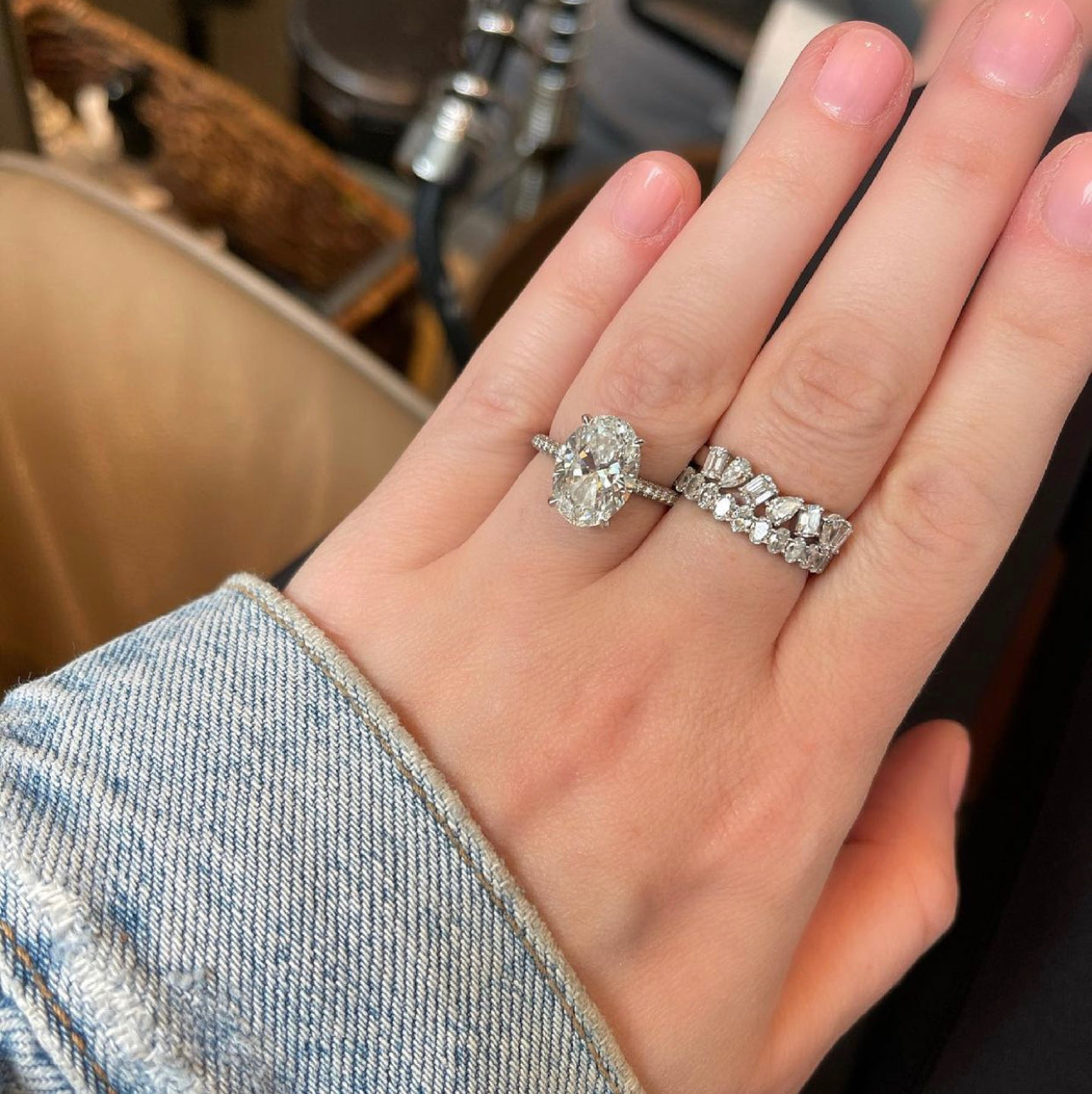 Petite Diamond Oval Eternity Band - Three