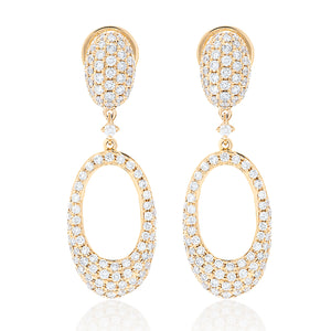 Oval Diamond Dangle Earrings