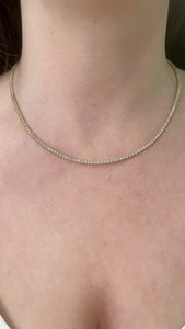 The Nikki 5 Straight Line Diamond Tennis Necklace - Golden