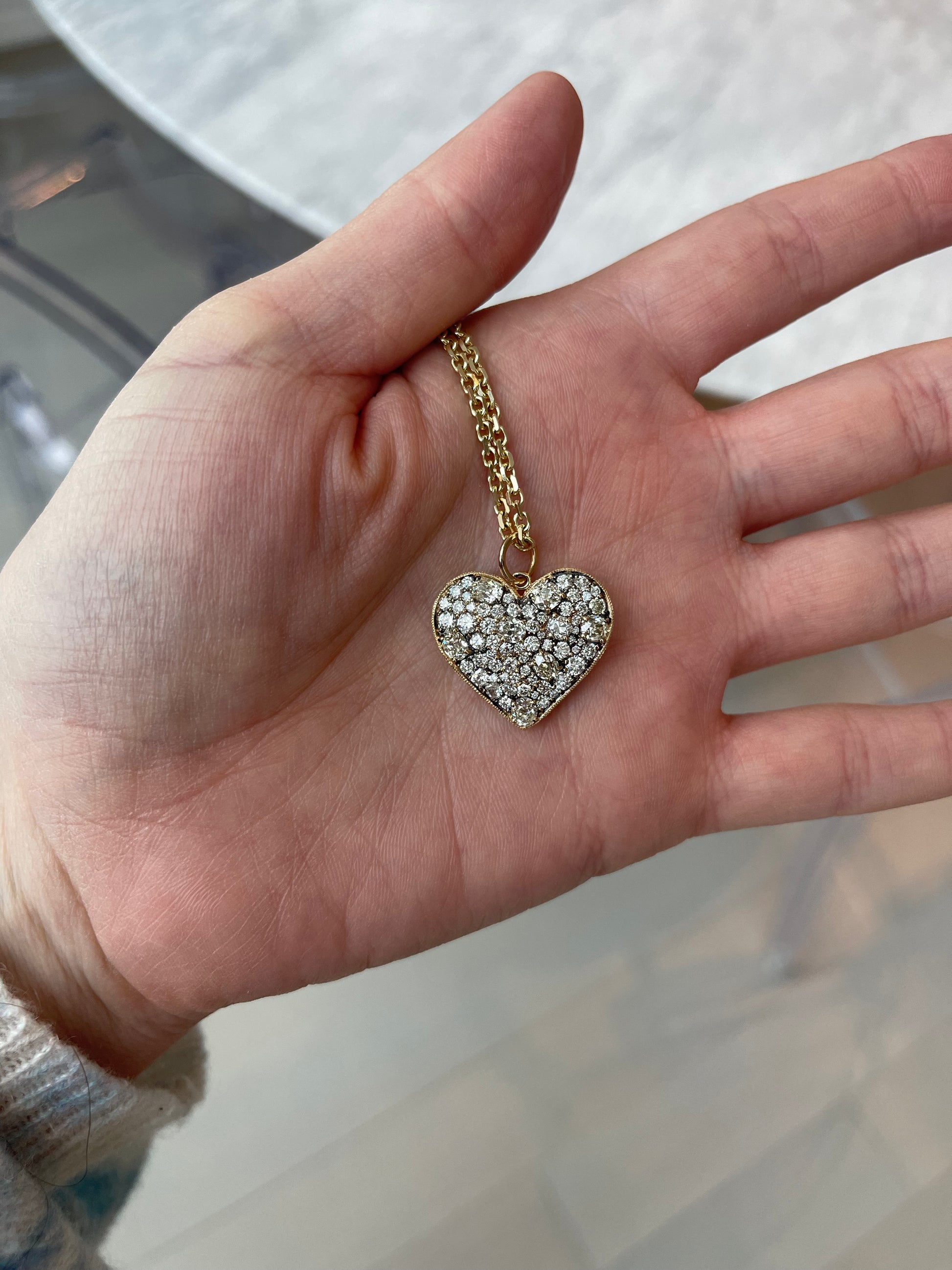 NYC Cobblestone Heart Pendant 7