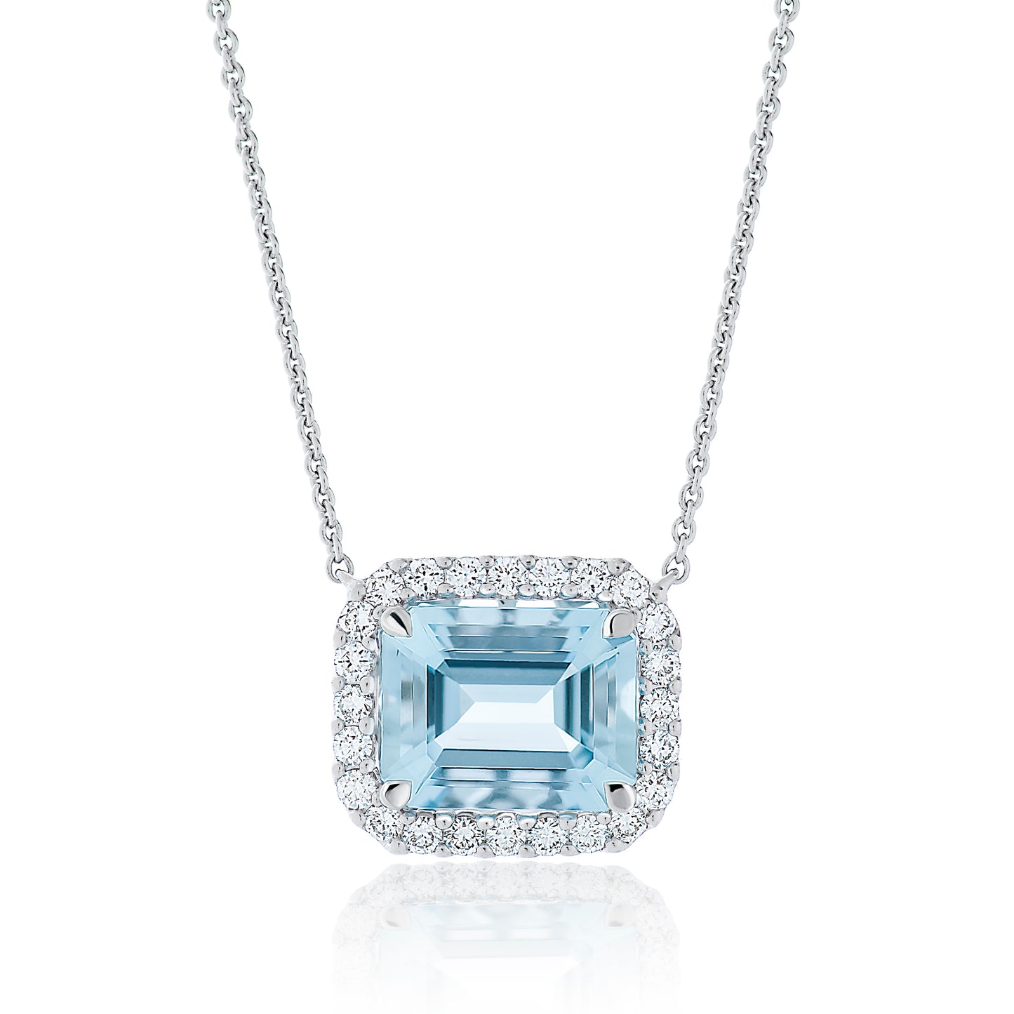 Aquamarine and Diamond Pendant