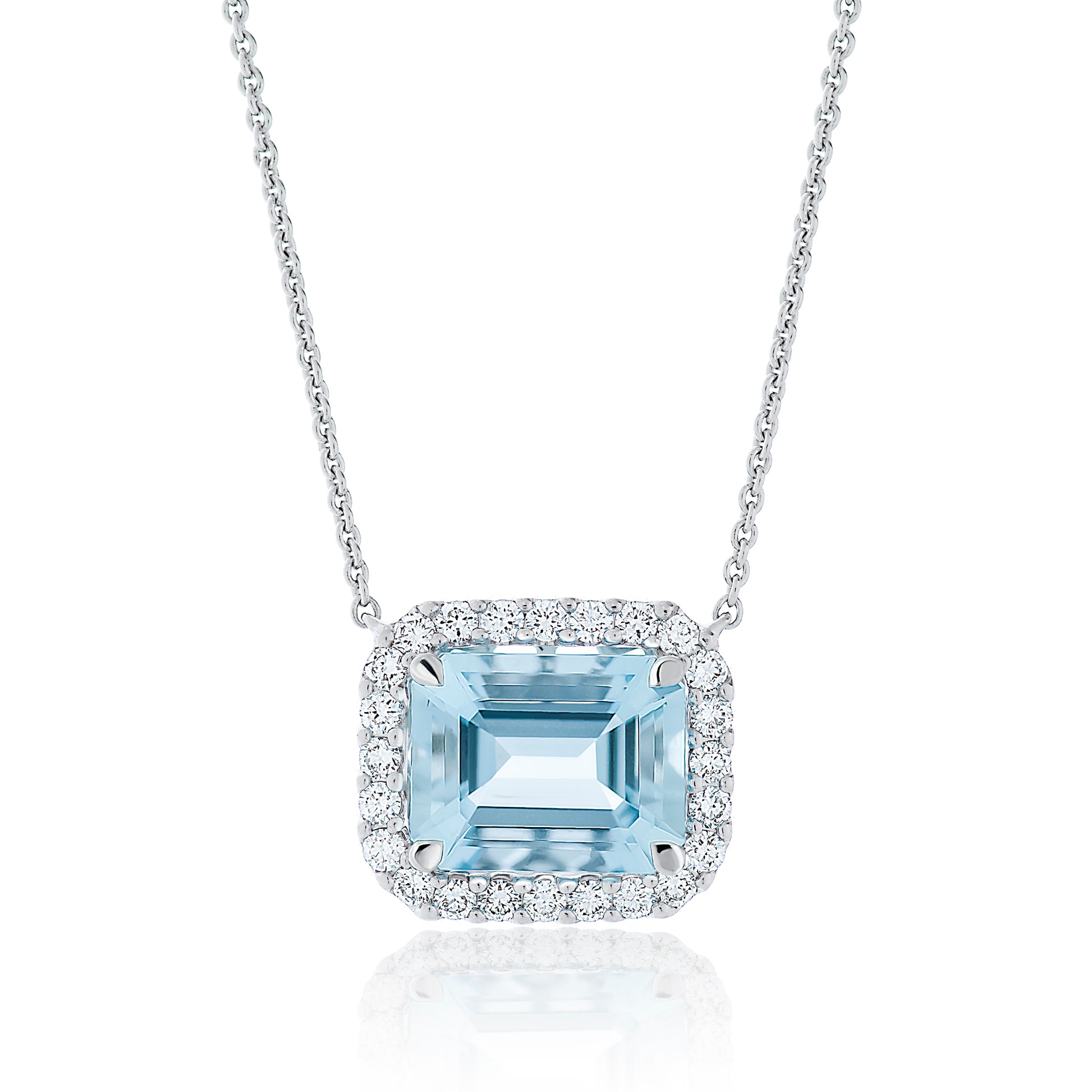 Aquamarine and Diamond Pendant