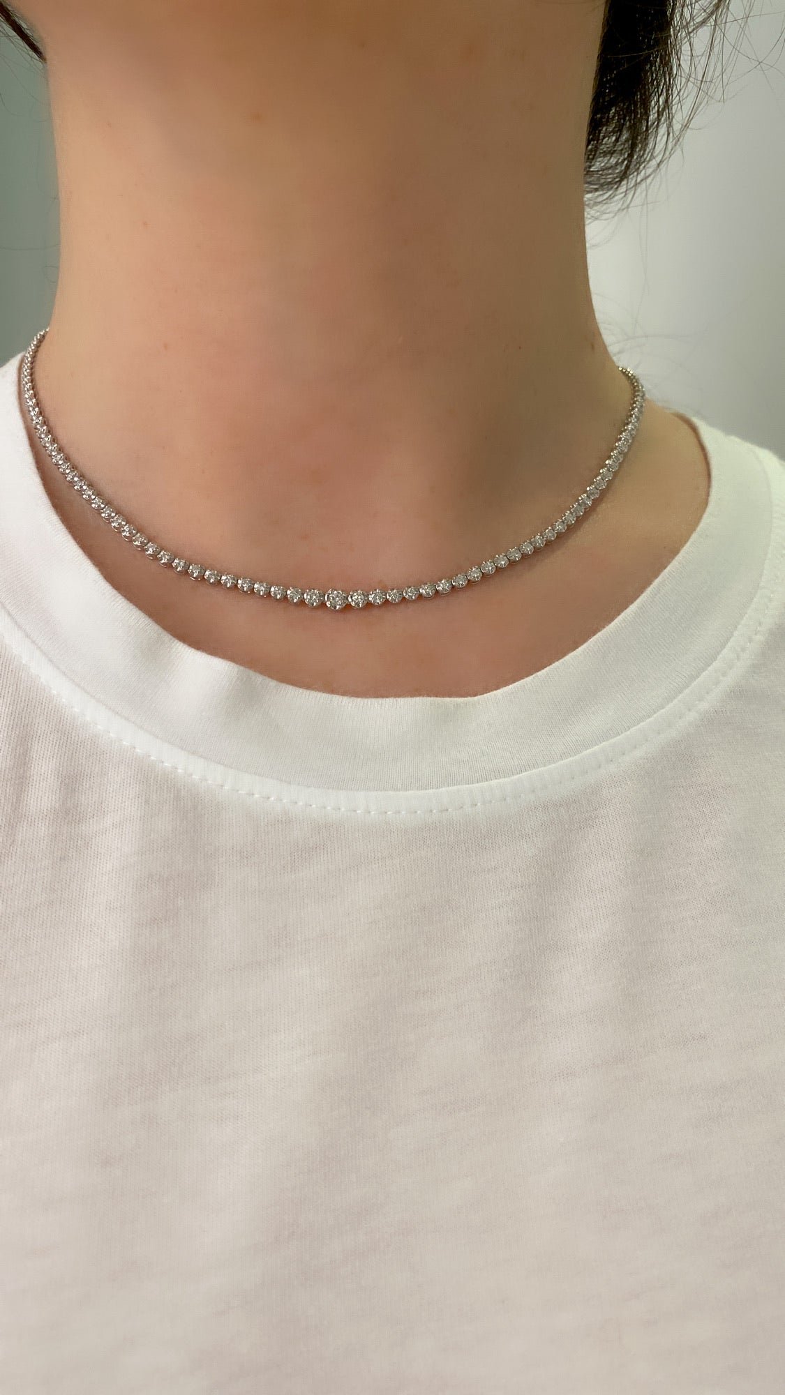 Dainty 2 Diamond Riviera Necklace - 02