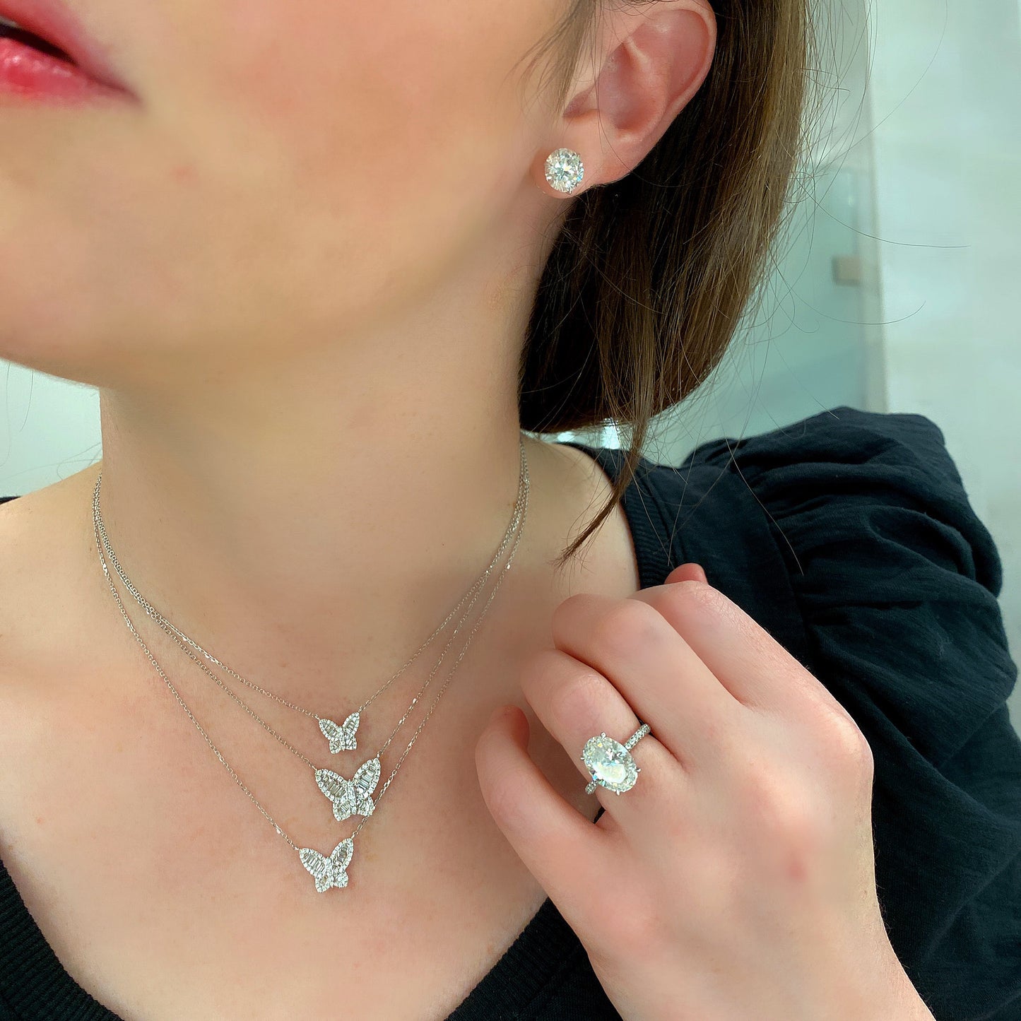 Large Diamond Butterfly Pendant