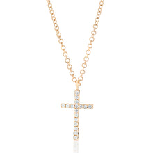 Load image into Gallery viewer, Products Itty Bitty Diamond Cross Pendant - Gold