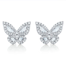 Load image into Gallery viewer, Mini Diamond Butterfly Earrings