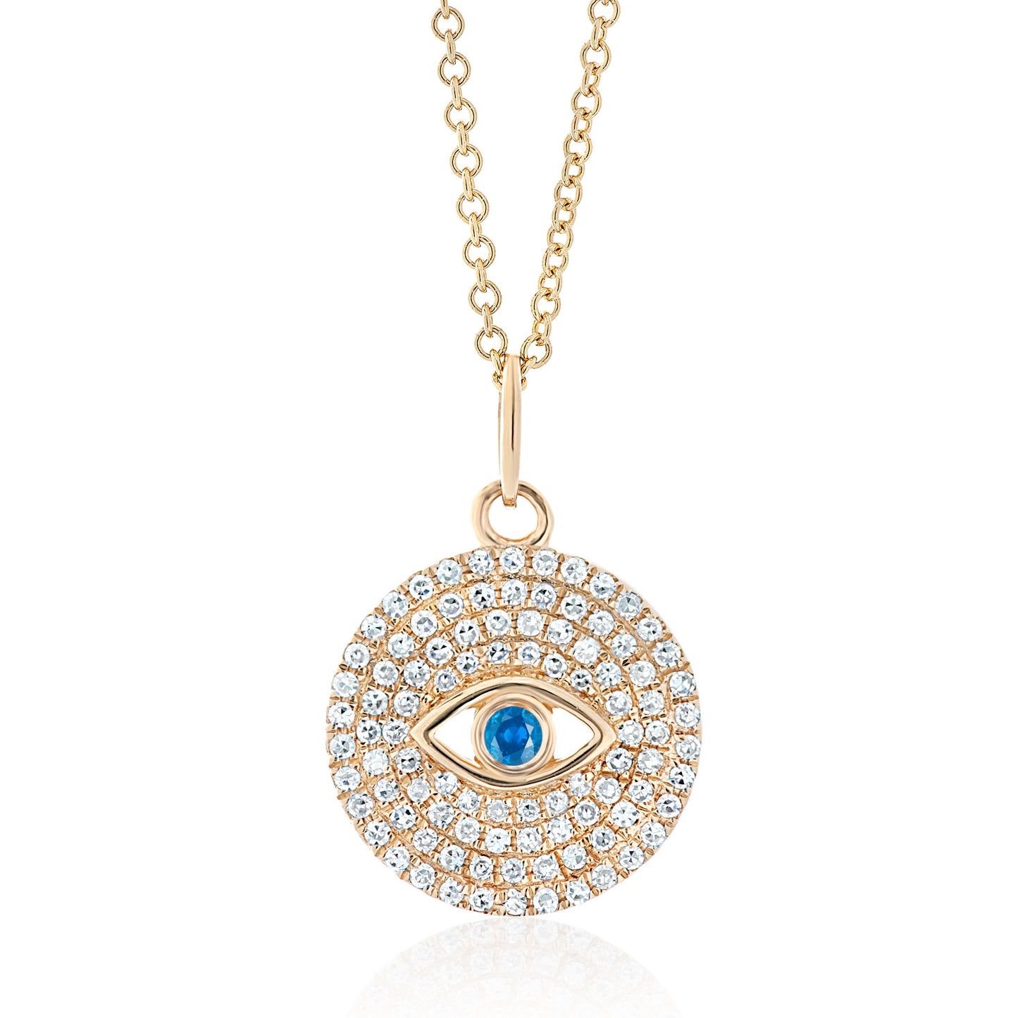 Evil Eye Diamond Circle Pendant