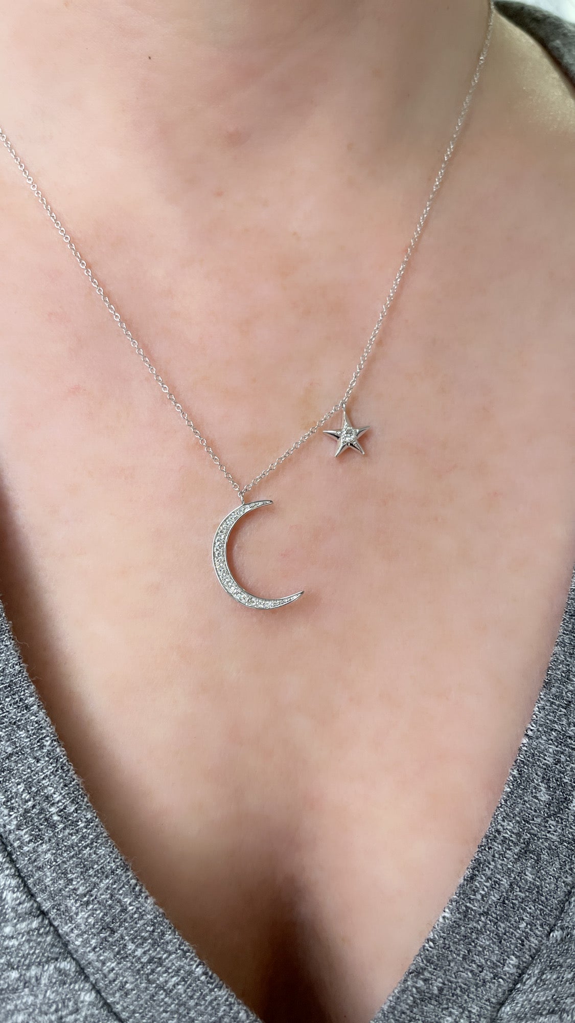 Moon and Star Necklace