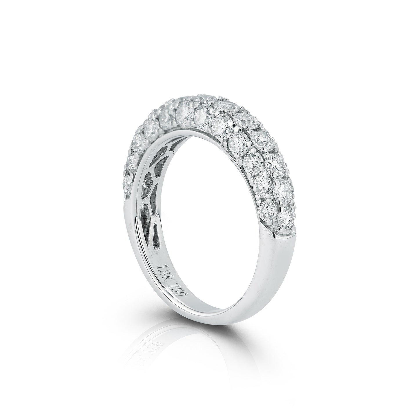 Three Row Raised Diamond Band - Two