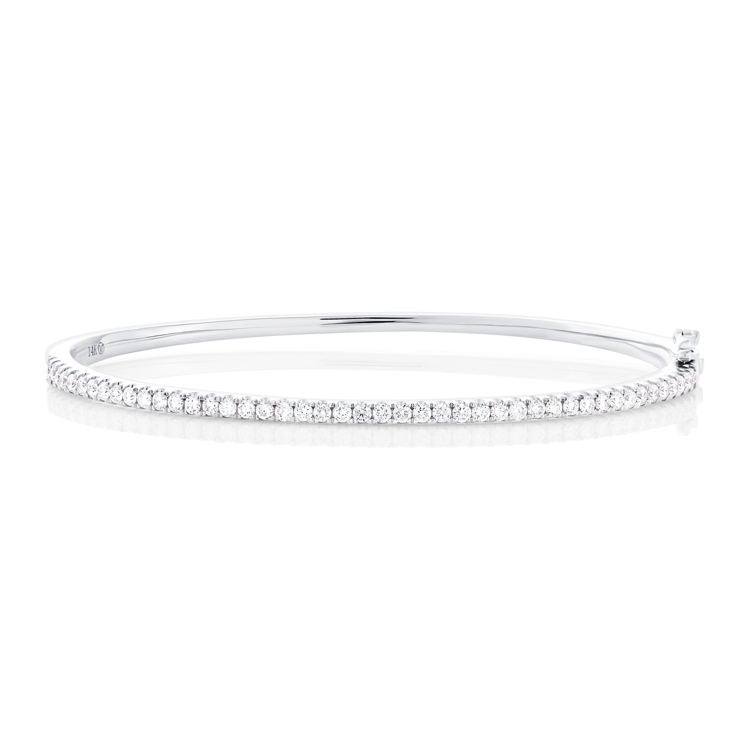 Halfway Diamond Bangle Bracelet - Silver