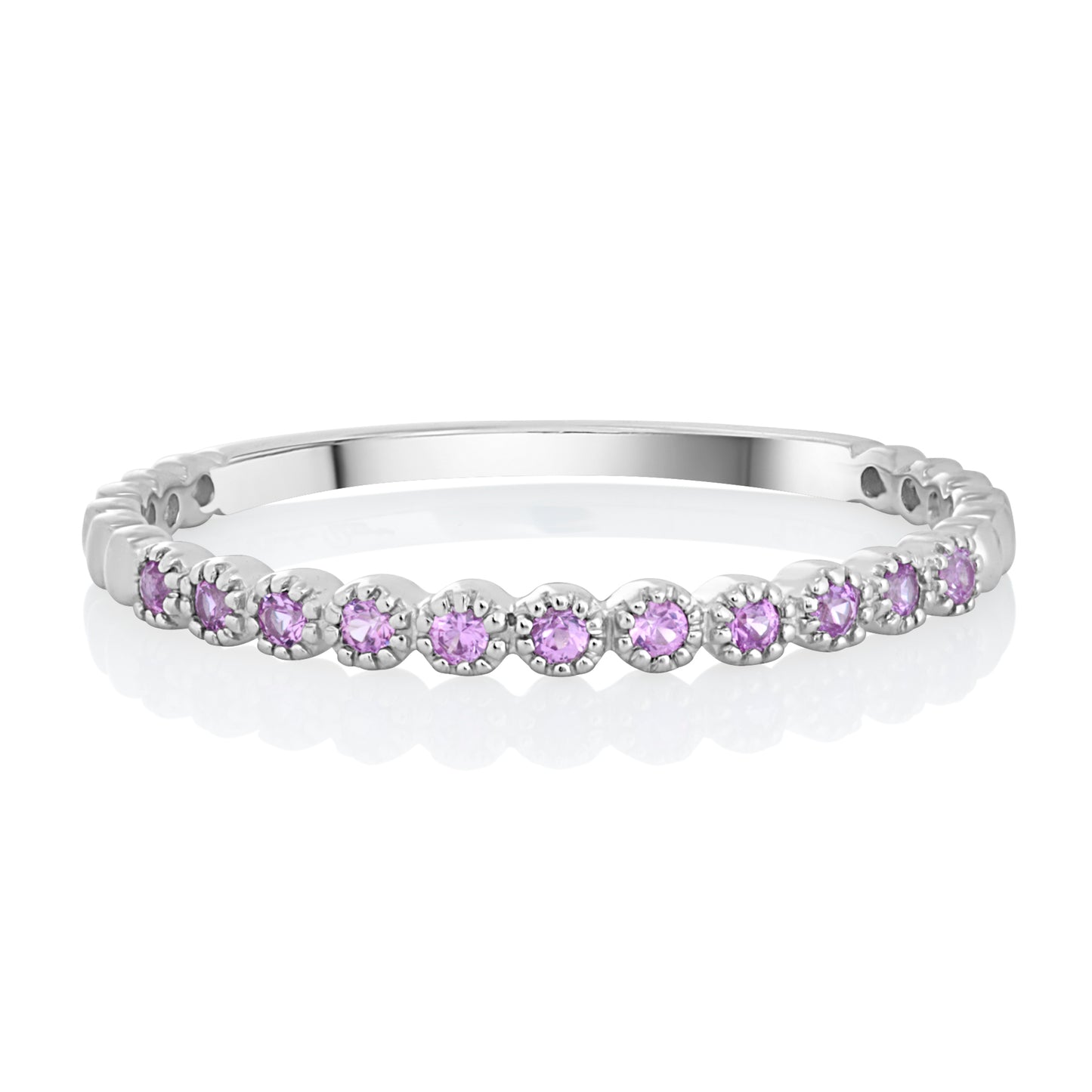 Dainty 1 Pink Sapphire Band