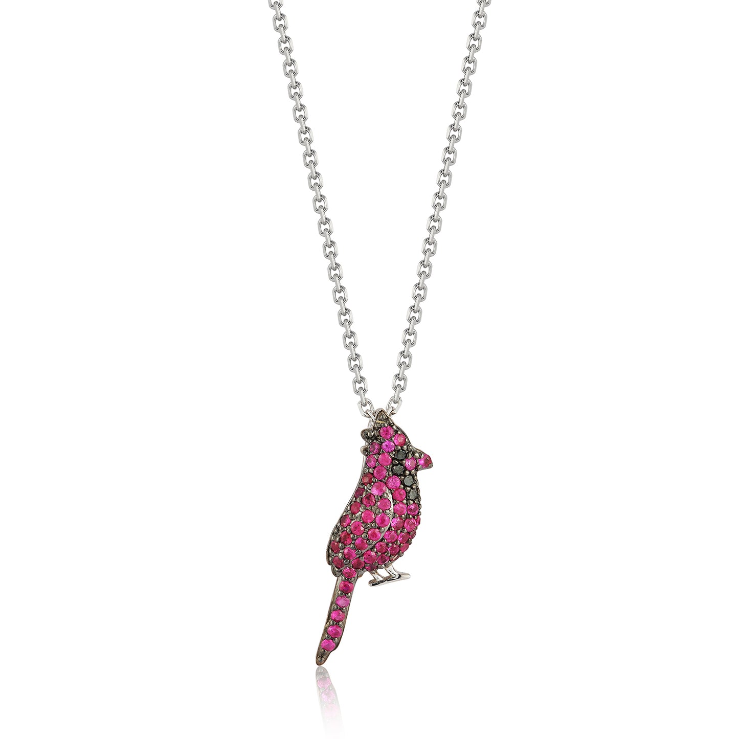 Petite Ruby and Diamond Cardinal Pendant