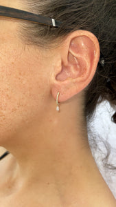 Diamond Drop Hoop Earrings 2