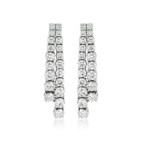 Two Row Diamond Glam Earrings