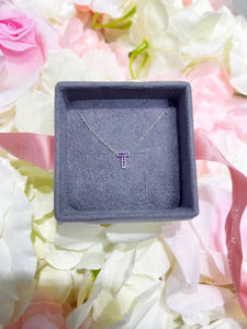 Initial Diamond Necklace - Letter T