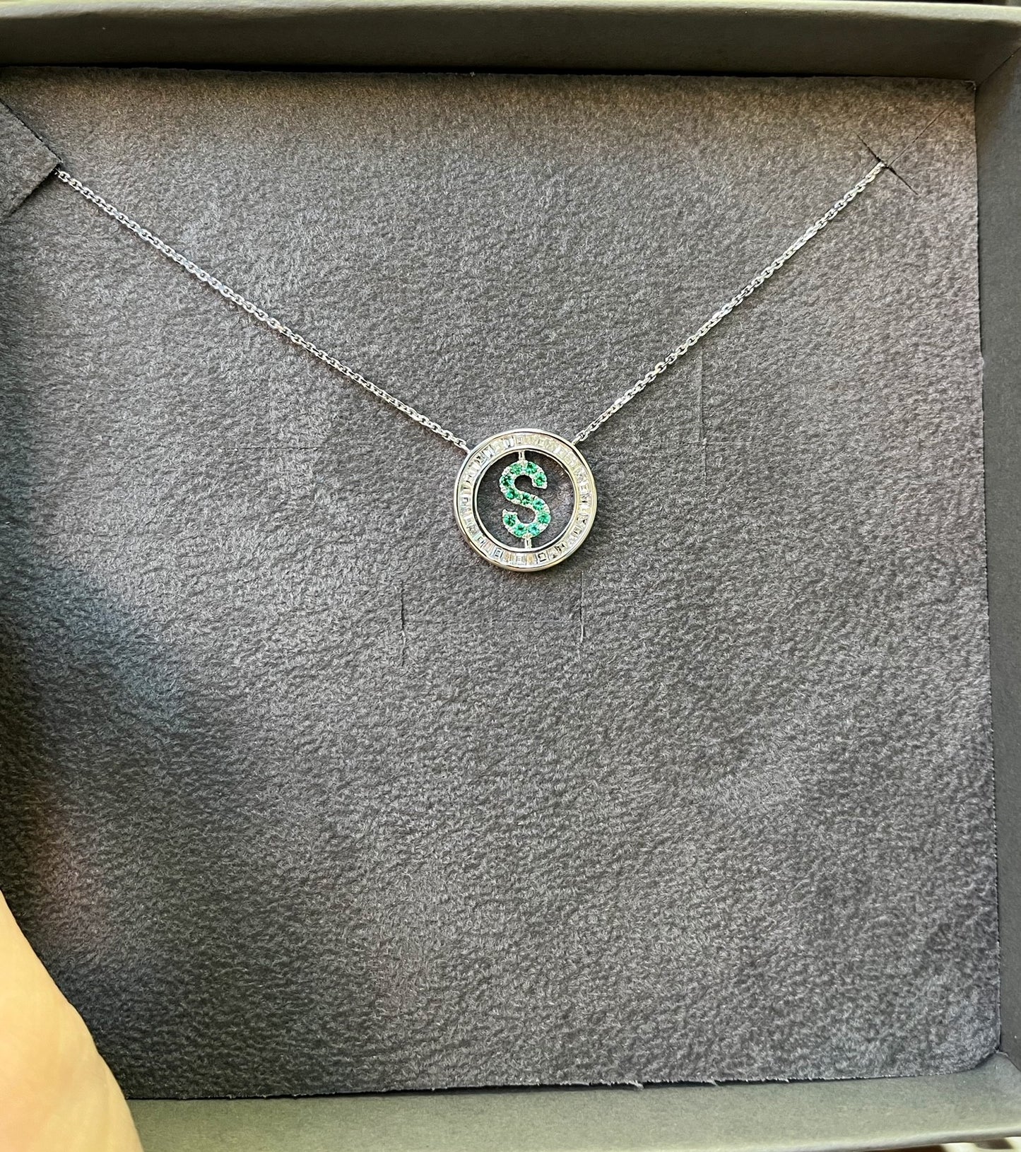 Round Shape Diamond Initial Pendant 6