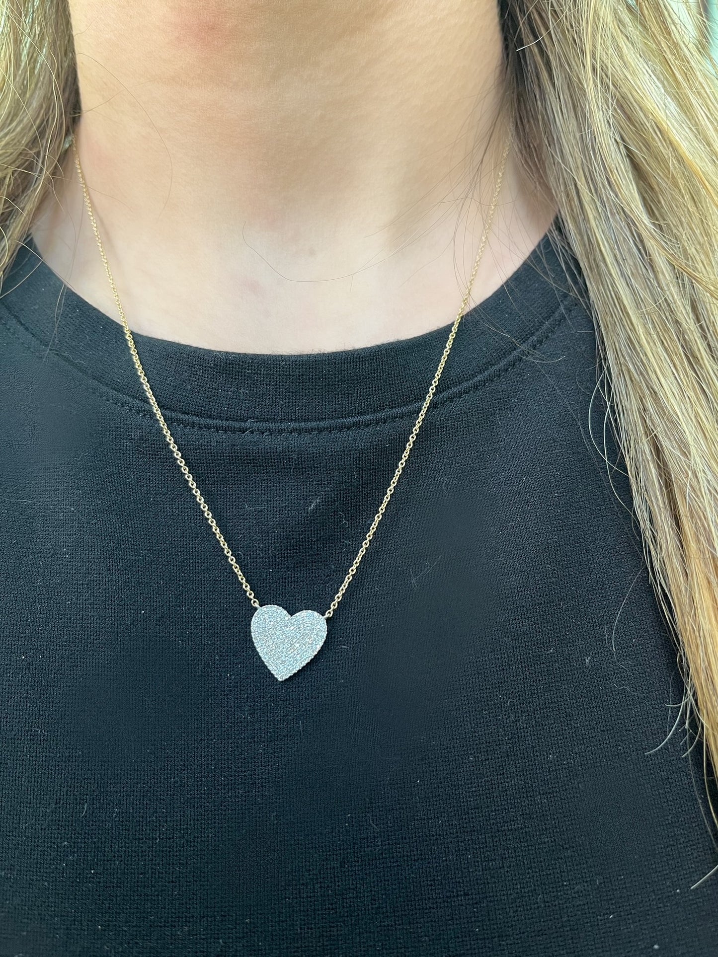 Medium Pave Diamond Heart Pendant
