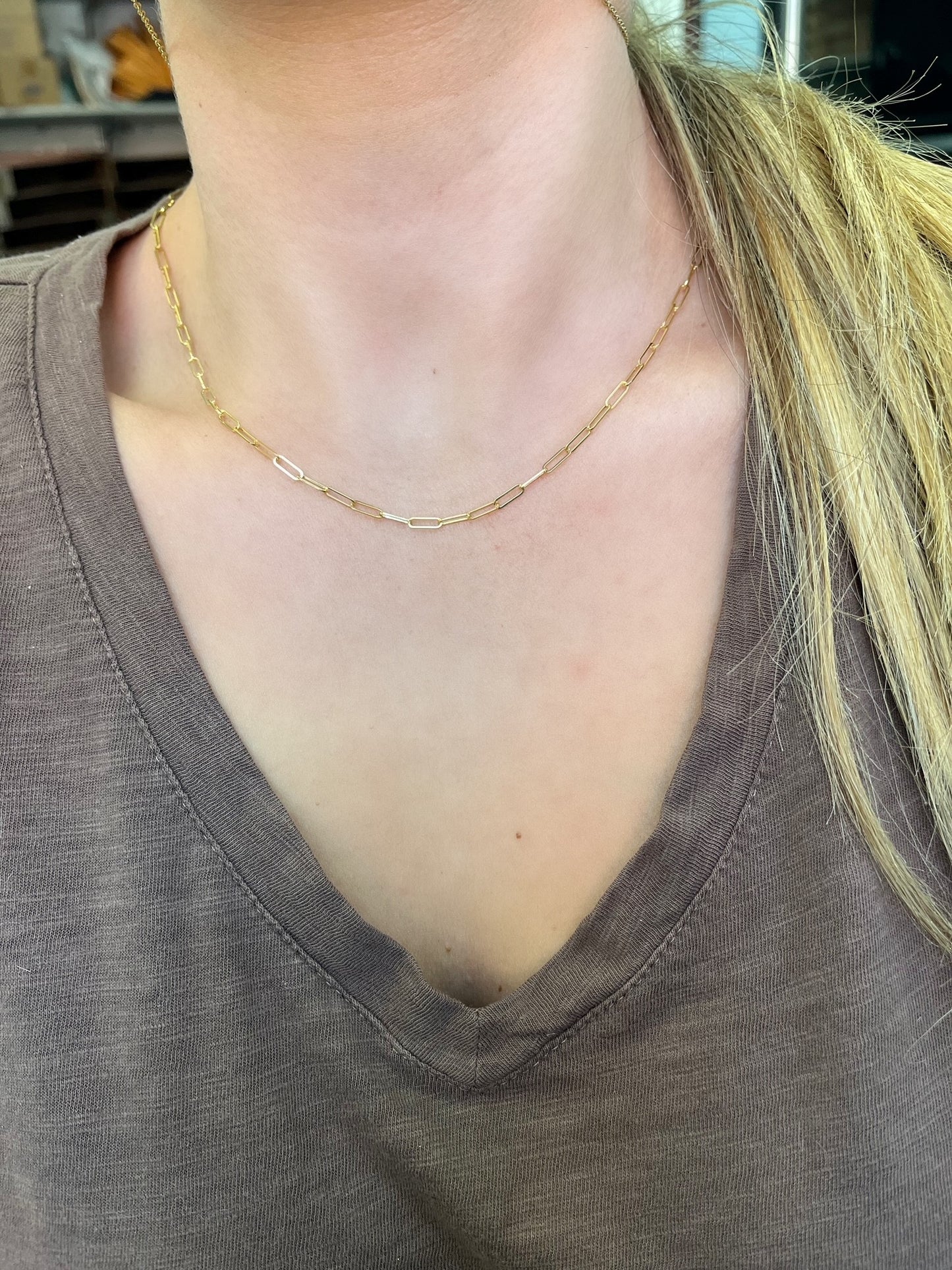 Thin Paperclip Chain Necklace 3