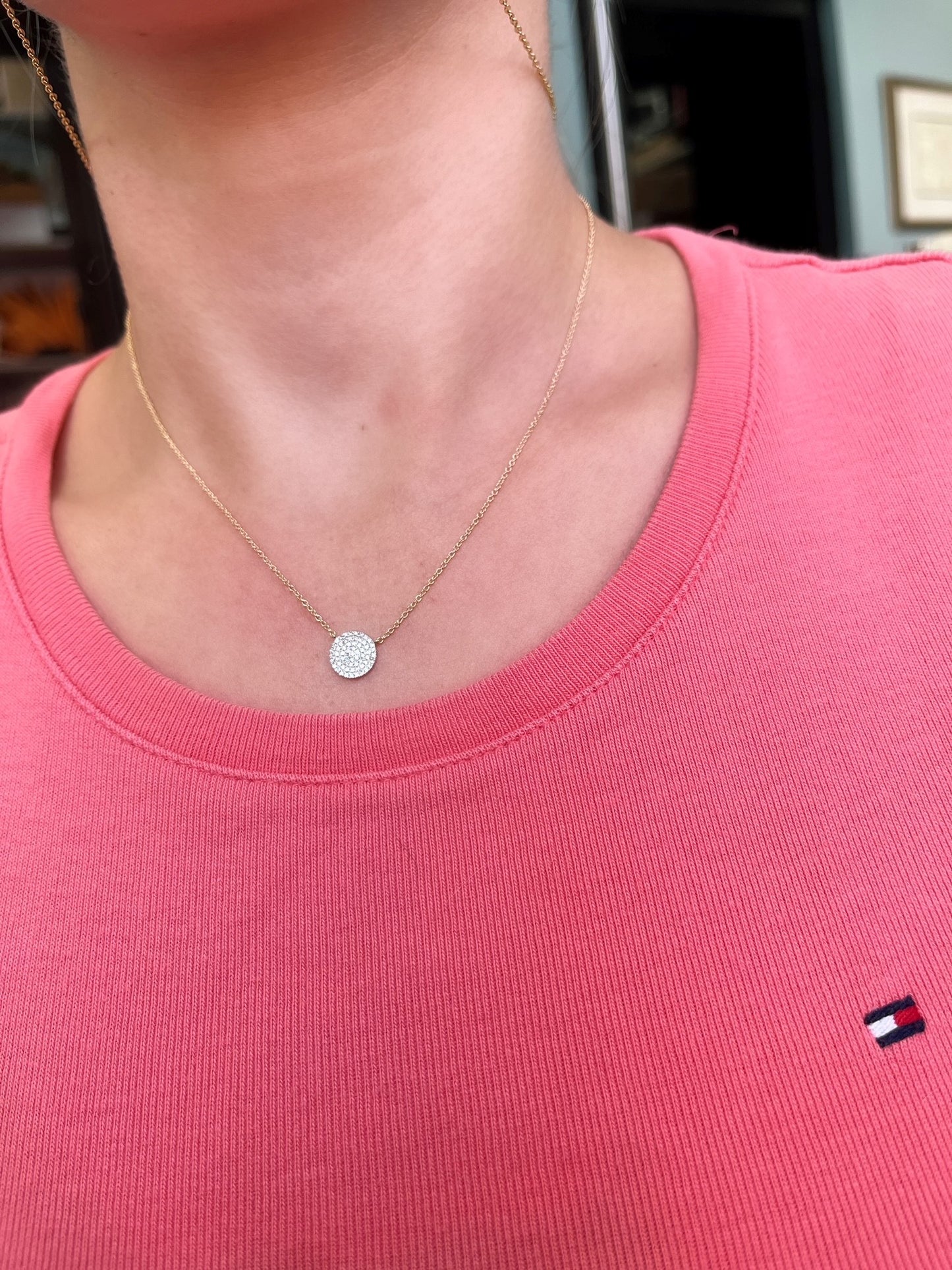 Diamond Pave Disc Pendant 3
