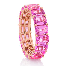 Load image into Gallery viewer, Emerald Cut Pink Sapphire Band 2