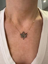 Load image into Gallery viewer, Champagne Diamond Maple Leaf Pendant