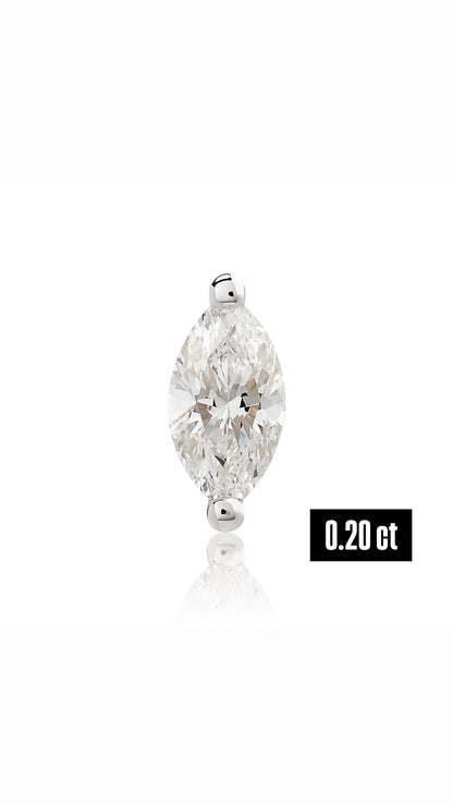 Marquise Shape Flat Back Diamond Stud Earring