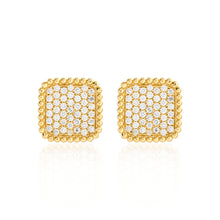 Load image into Gallery viewer, Square Shape Pave Diamond Earrings