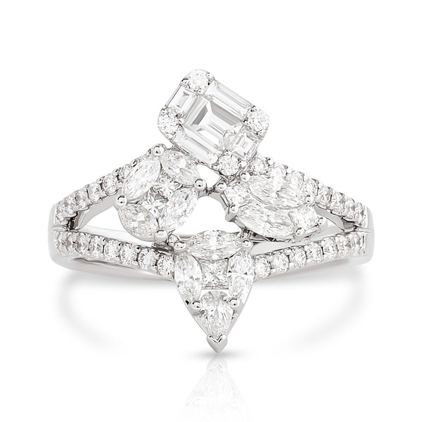 Mixed Cut Diamond Illusion Ring – Nicole Rose Fine Jewelry