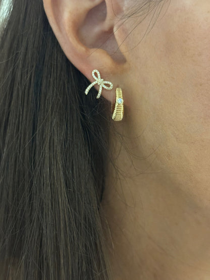 Diamond Bow Earrings