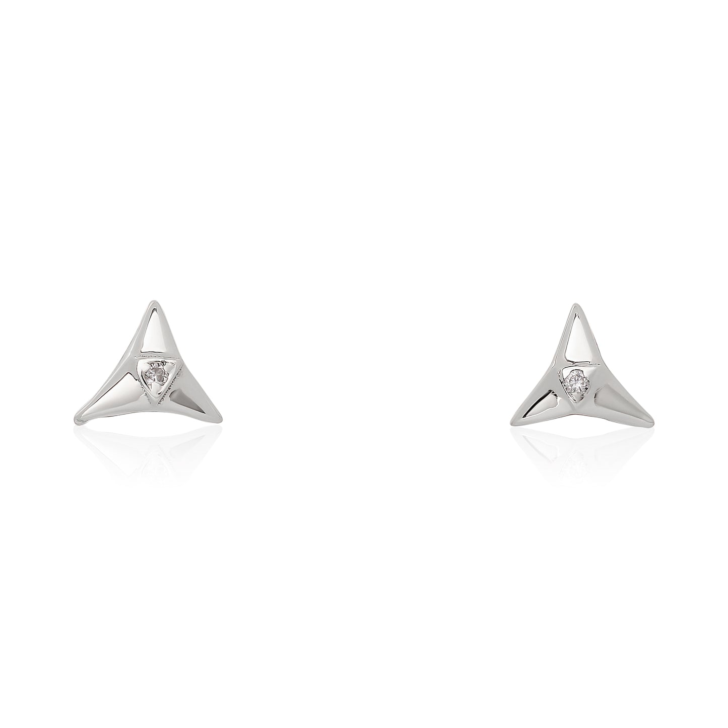 Petite Pyramid Diamond Stud Earrings