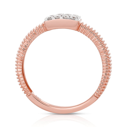 Fluted Gold and Diamond Pinky Ring