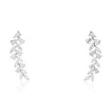 Load image into Gallery viewer, Diamond Leaf Climber Earrings