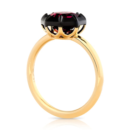 Rhodolite Ring with Black Rhodium