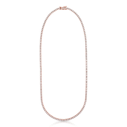 Lab Grown Diamond Straight Line Tennis Necklace-7