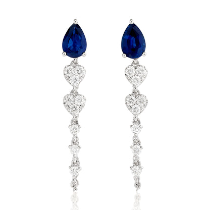 Sapphire and Diamond Drop Earrings