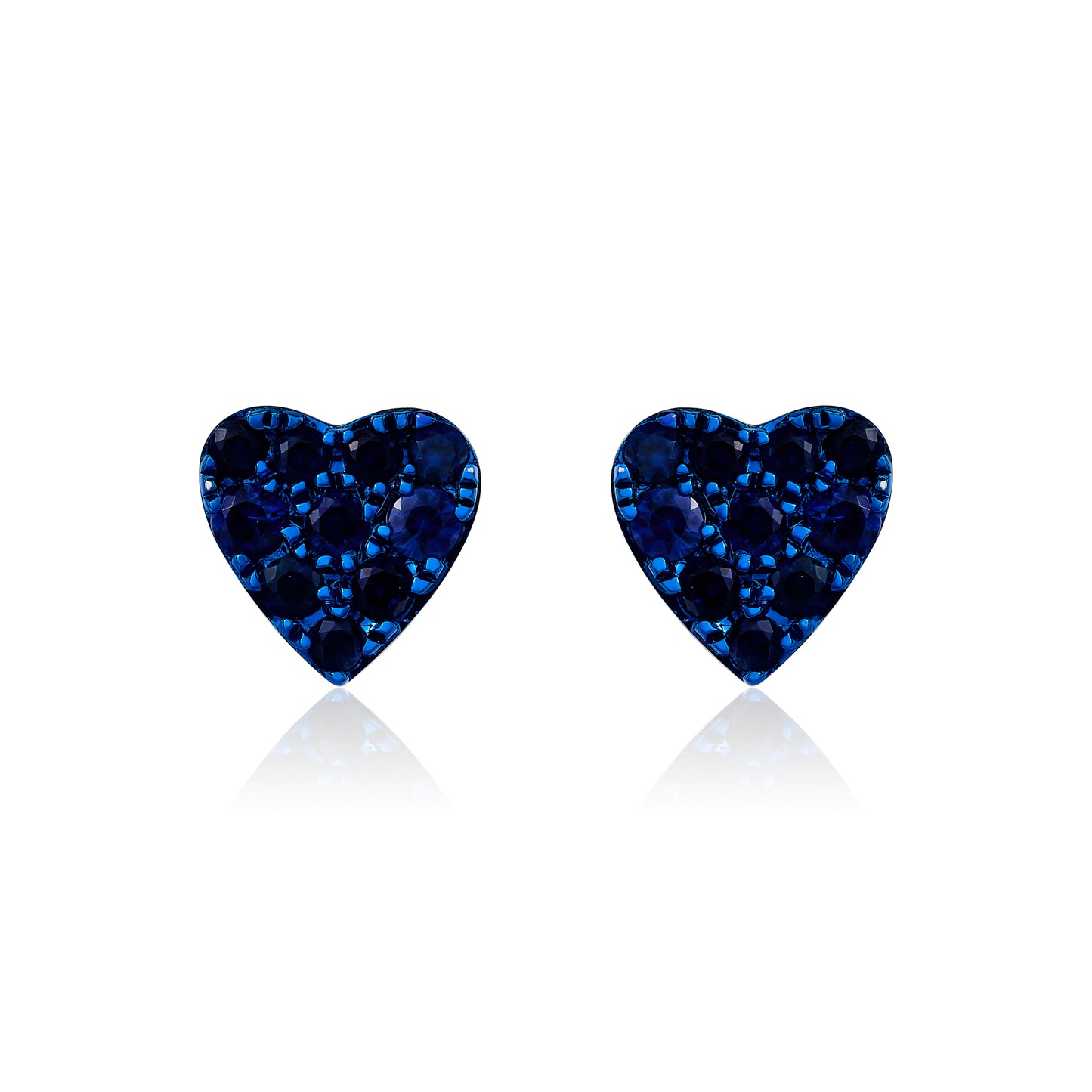 Petite Sapphire Heart Stud Earrings