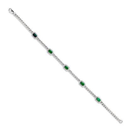 East West Emerald and Diamond Bracelet