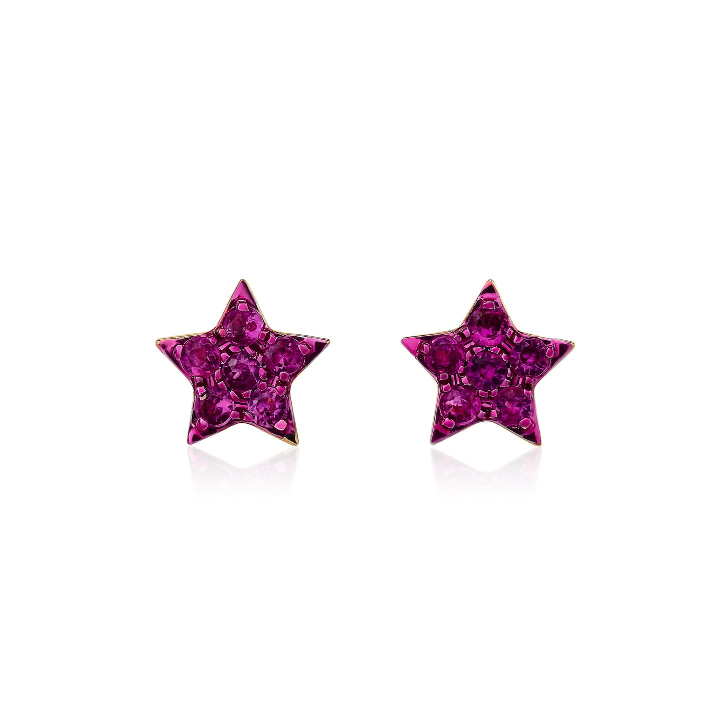 Petite Ruby Star Stud Earrings